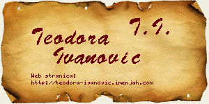 Teodora Ivanović vizit kartica